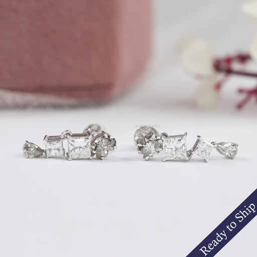 Olive Multi Shape Lab Diamond Drop Earrings Earrings