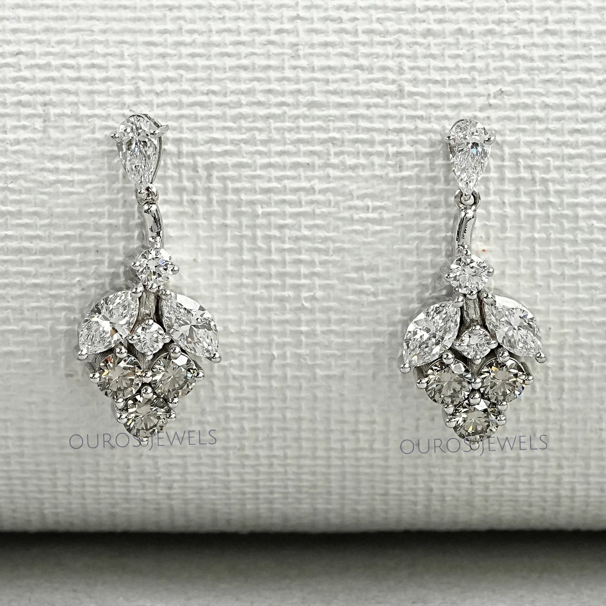 Olive Round Shape Cluster Diamond Earrings Earrings