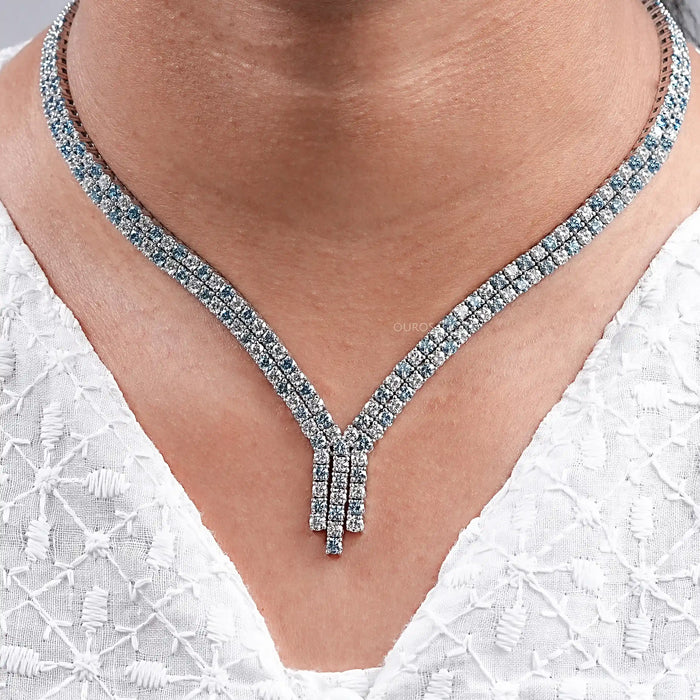 Round Cut Diamond Bridal Necklace Necklaces