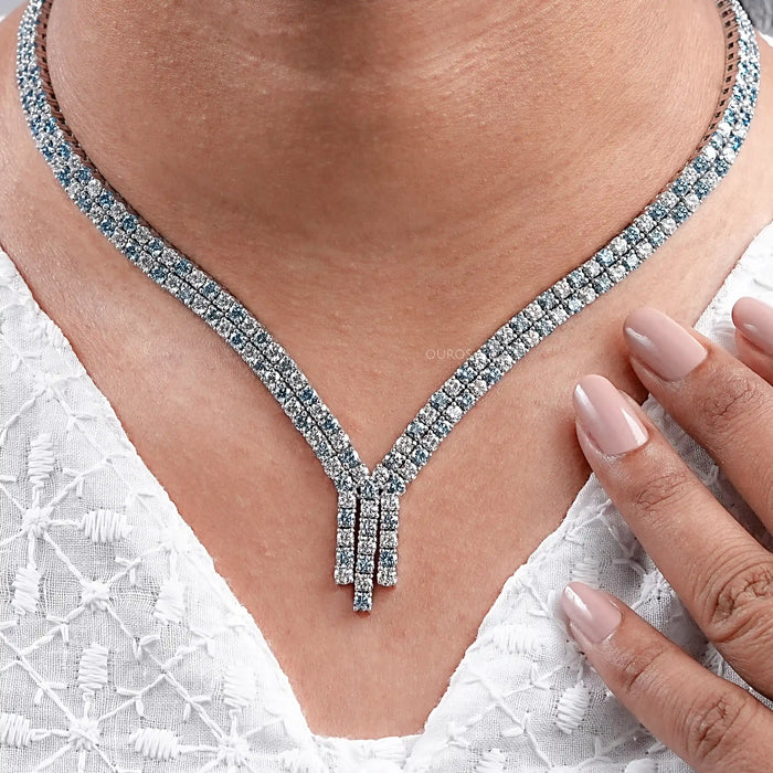 Round Cut Diamond Bridal Necklace Necklaces