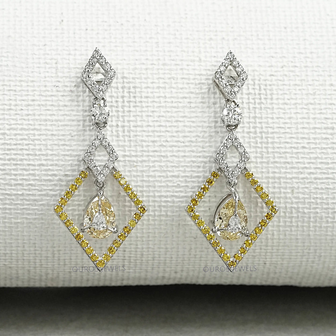 Kite Shape Pear Diamond Dangle Earrings Earrings
