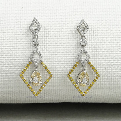 Kite Shape Pear Diamond Dangle Earrings Earrings