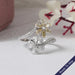 Yellow Pear Shape Lab Diamond Flower Style Bypass Ring Ring