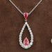 Open Pear Shape Pink Lab Diamond Pendant Necklaces