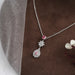 Pink Pear Diamond Double Halo Drop Pendant Necklaces