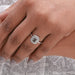 Olive Emerald Cut Lab Diamond Double Halo Engagement Ring Ring