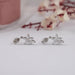 Olive Pear Lab Diamond Floral Drop Earrings Earrings