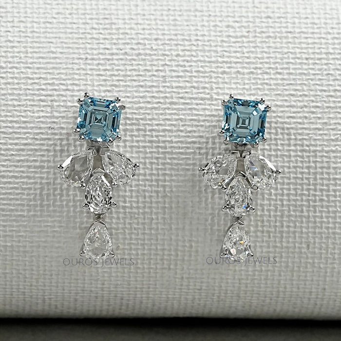 Aquamarine And Diamond Drop Earrings Earrings