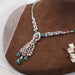Pink Pear Diamond and Emerald Gemstone Bridal Necklace Necklaces