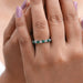 Emerald Gemstone And Round Diamond Wedding Band Rings