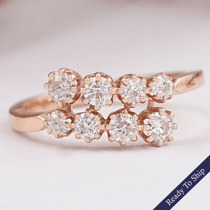 Bypass Set Old European Round Cut Diamond Ring