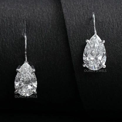 Pear Cut Lab Diamond Dangle Earrings