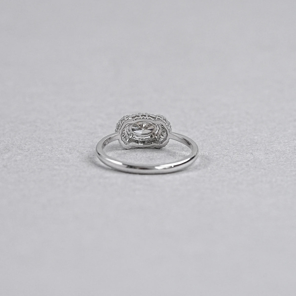 Oval Shape Olive Diamond Halo Ring Ring