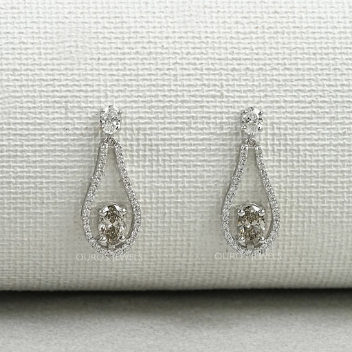 Diamond Layered Teardrop Dangle Earrings Earrings