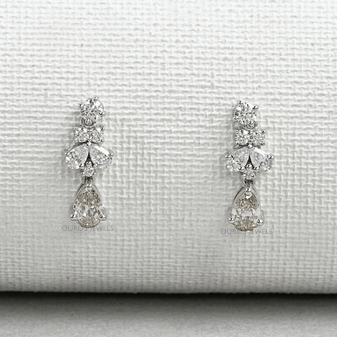 Olive Pear Lab Grown Diamond Drop Earrings Earrings