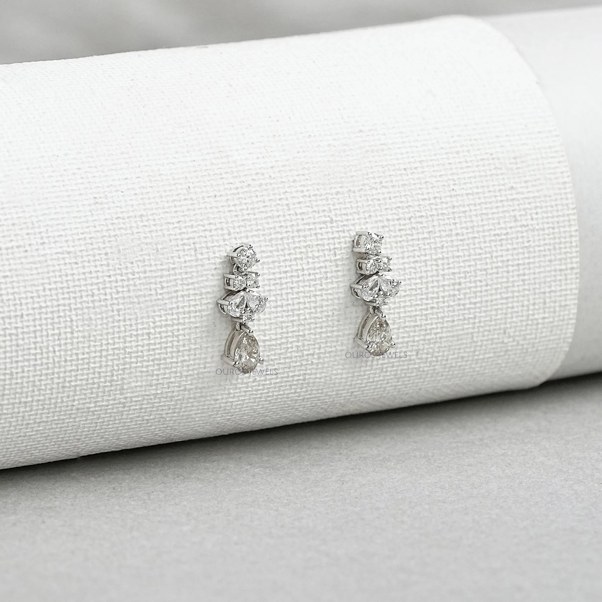 Olive Pear Lab Grown Diamond Drop Earrings Earrings