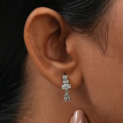 Olive Pear Lab Grown Diamond Drop Earrings Earrings