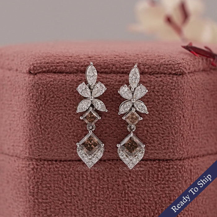 Chocalate Princess Lab Diamond Drop Earrings Earrings