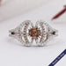 Brown Asscher Cut Lab Diamond Split Shank Accent Ring Ring