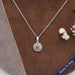 Brown Round Diamond Double Halo Pendant Necklaces