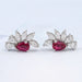 Pear Cut Lab Grown Ruby Gemstone Earrings
