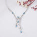 Lab Diamond And Blue Pear Diamond Cluster Necklace Necklaces