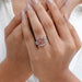 Pink Cushion Diamond Accent Halo Engagement Ring Rings