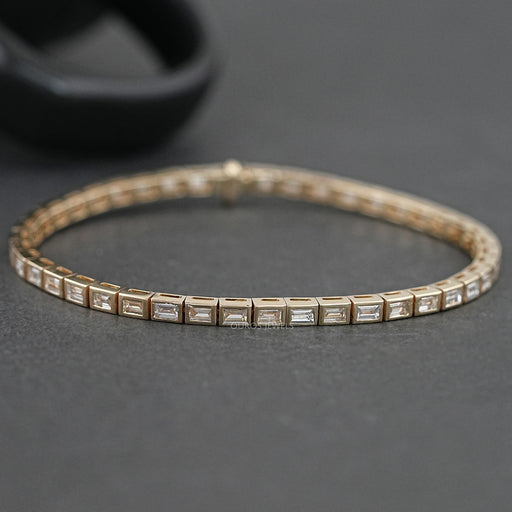 Straight Baguette Cut Channel Set Tennis Bracelet Bracelet