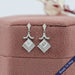 Carre Cut And Kite Diamond Dangle Drop Earrings Earrings