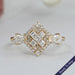Antique Carre Cut Halo Diamond Engagement Ring Rings