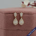Step Cut Pear Diamond Halo Drop Dangle Earrings Earrings