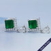 Green Princess Gemstone And Lab Diamond Drop Earrings