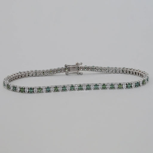 Green Oval Cut Lab Diamond Tennis Bracelet