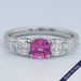 Five Stone Pink Square Cushion Cut Engagement Ring