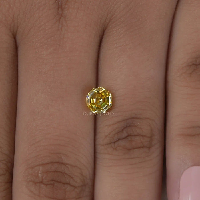 1.25 Carat Yellow Octagon Cut Lab Grown Diamond