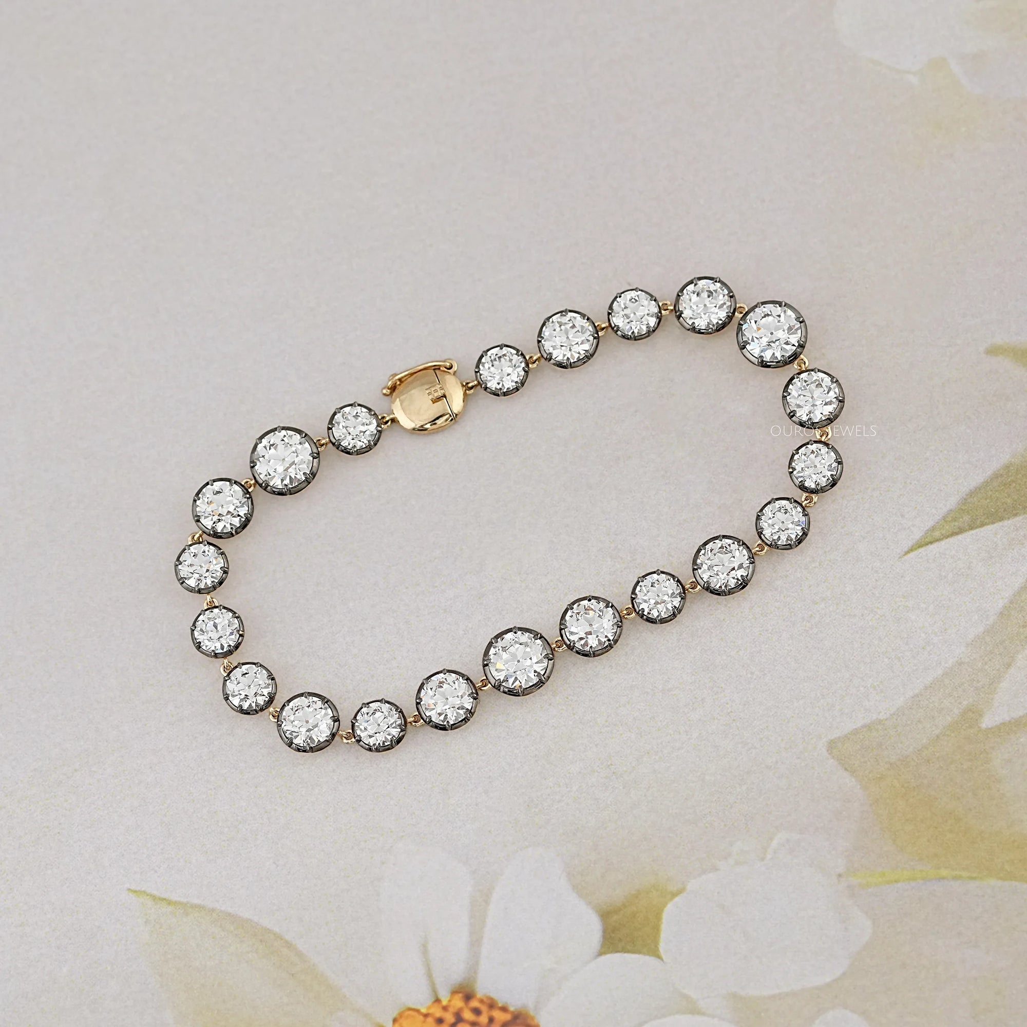 OEC Rundschliff Labor Diamant Armband mit Schwarzer Beschichtung