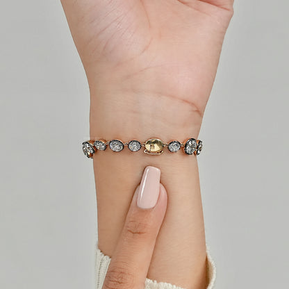 OEC Rundschliff Labor Diamant Armband mit Schwarzer Beschichtung