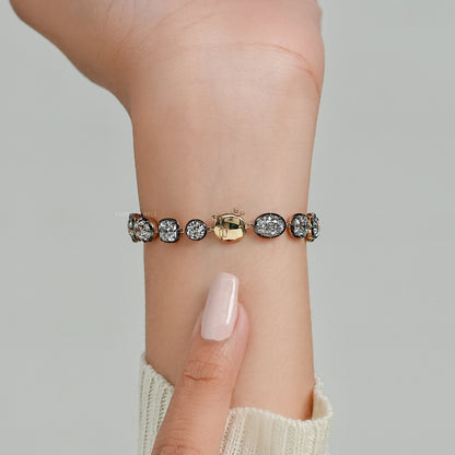 Multi-Labor-Diamantarmband mit Lünettenfassung und Solitär-Kette