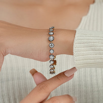 OEC Rundschliff Labor Diamant Armband mit Schwarzer Beschichtung