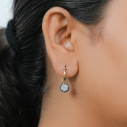 Trio Rosenschliff Runde Diamant-Halo-Ohrstecker