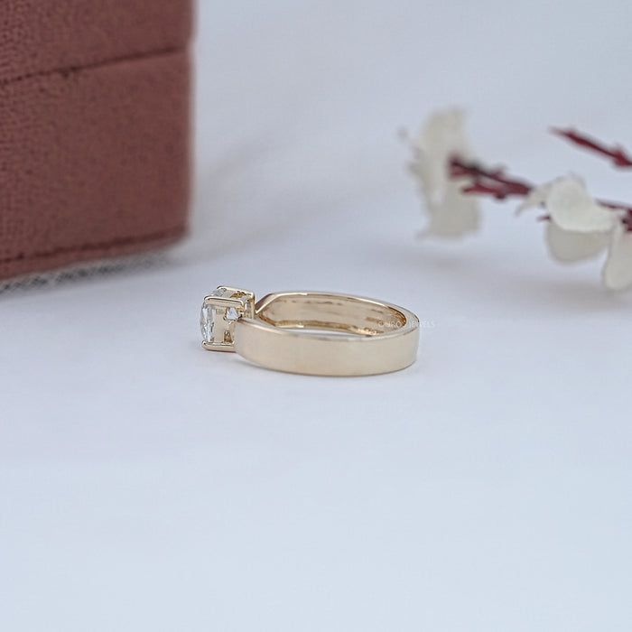 Old Mine Cushion Lab Diamond Solitaire Ring Rings