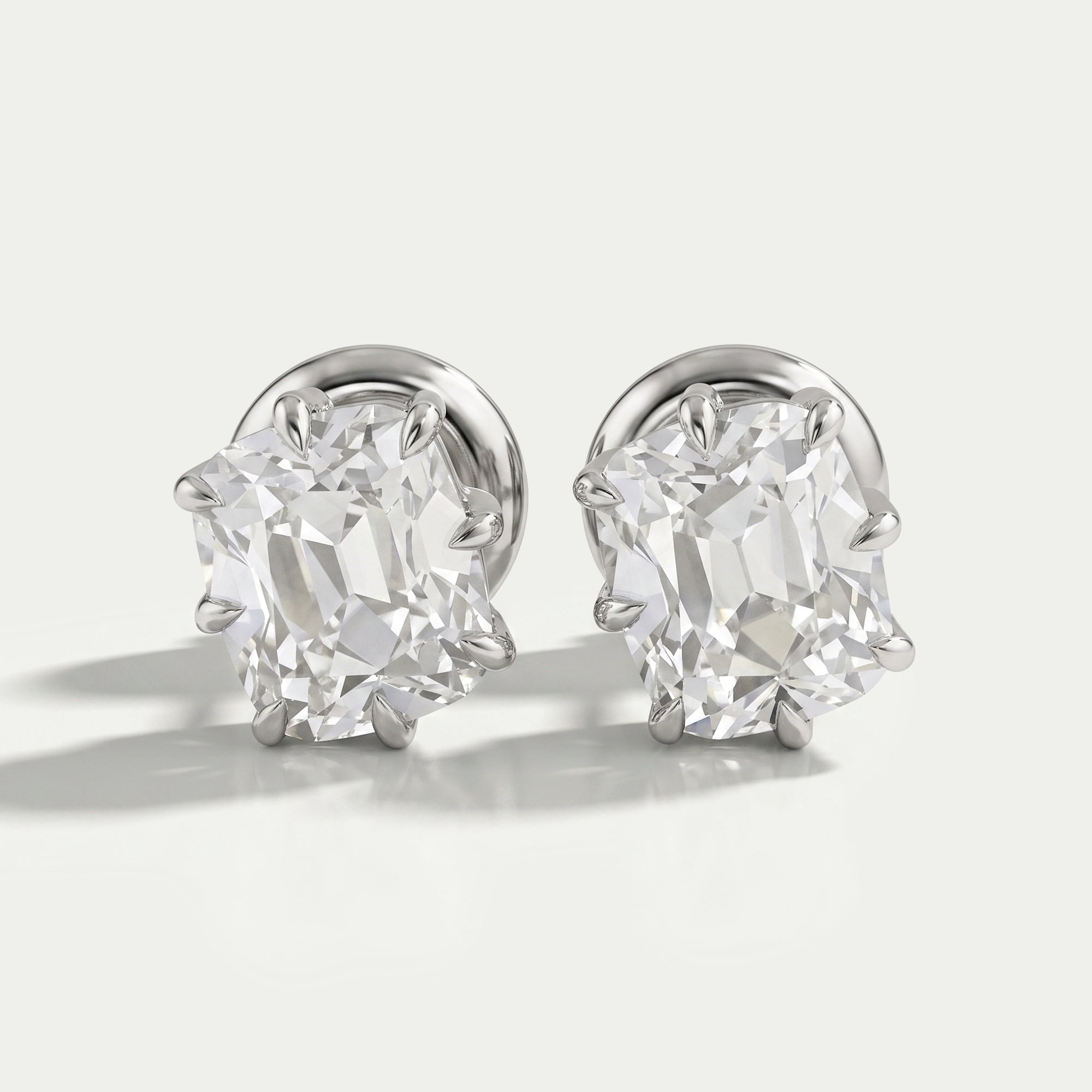 Old Mine Cushion Cut Lab Diamond Stud Earrings Earring