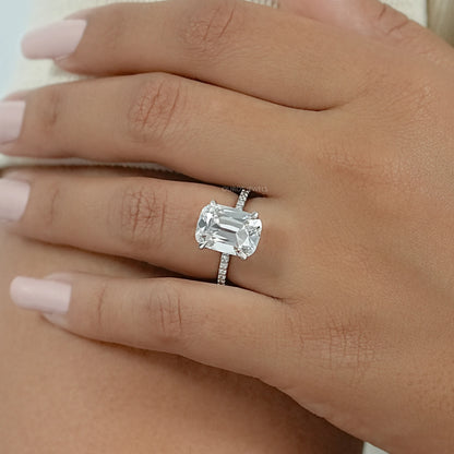 Old Mine Cushion Cut Solitaire Accent Ring Ring