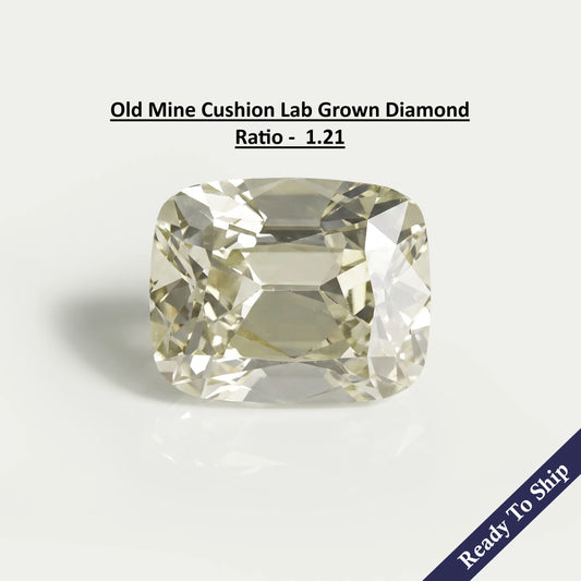 3.50 Karat los Old Mine Cushion Labor-Diamant