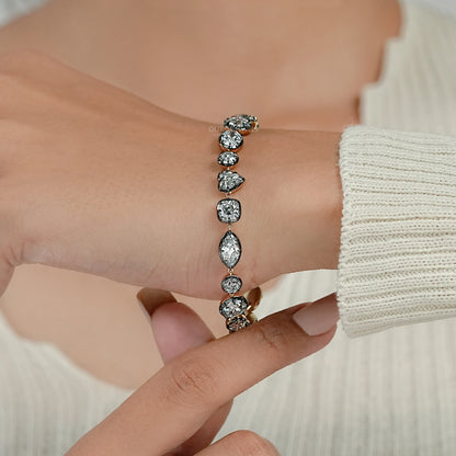Multi-Labor-Diamantarmband mit Lünettenfassung und Solitär-Kette