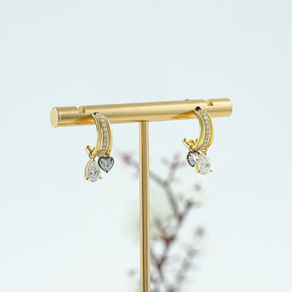 Trio Rosenschliff Runde Diamant-Halo-Ohrstecker
