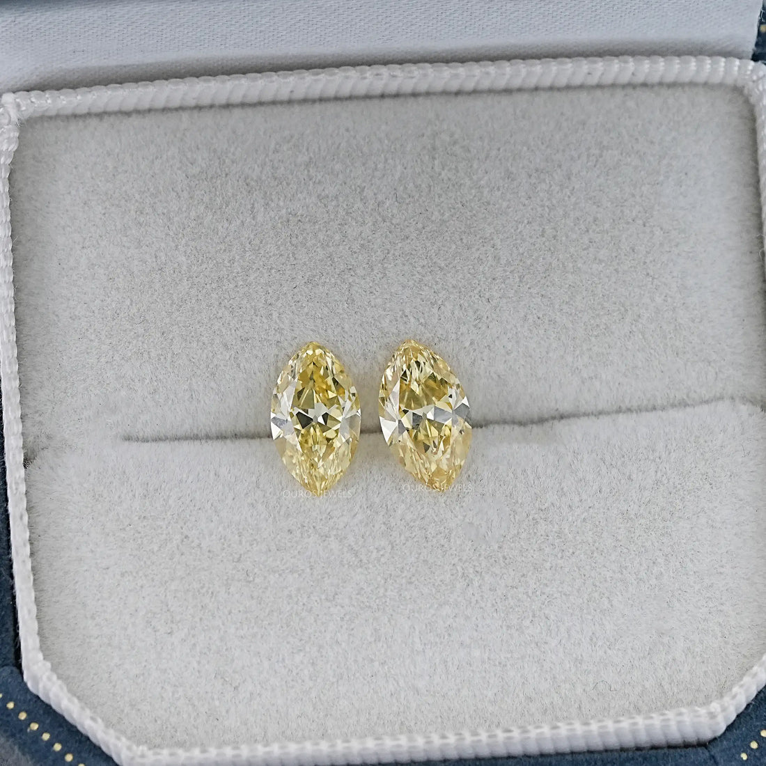 Old Mine Marquise Cut Lab Grown Diamond - Fancy Intense Yellow Loose