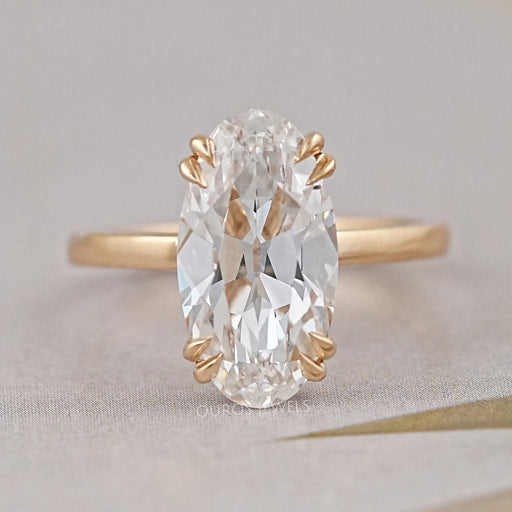 Old Mine Moval Cut Solitaire Engagement Ring Rings