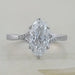 Old Mine Moval Cut Accent Diamond Split Shank Ring Rings