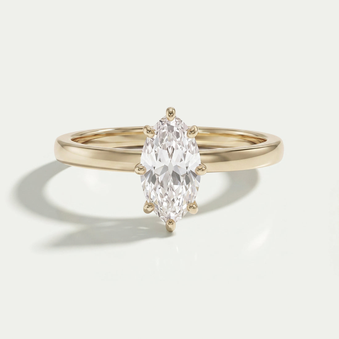 Old Mine Moval Cut Solitaire Engagement Ring Rings